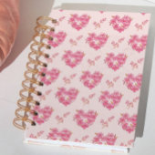 Pink Floral Hearts Pattern Planner