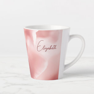 Pink Floral Imprimer Petite Mug Latte