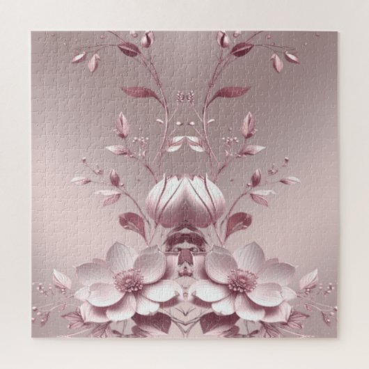 Pink Floral Jigsaw Puzzle Legpuzzel (Verticaal)