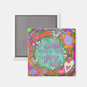 Pink Floral Joli Groupe Hug Inspirivity Magnet (Recto/Verso)