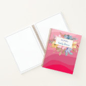 Pink Floral Journal Notes Aangepaste tekst Notitieboek (Binnen)