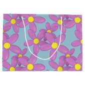 Pink Floral Joyeux Anniversaire Grand Sac Cadeau (Dos)