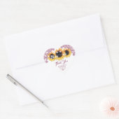 Pink Floral Lace Sunflower Wedding Hart Sticker (Envelop)