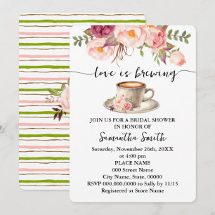 Pink Floral Love is het brouwen van Vrijgezellenfe Kaart