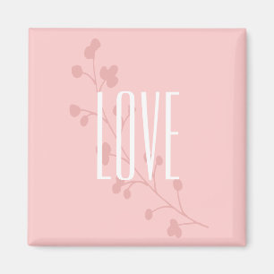 Pink Floral Love Magneet