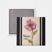 PINK FLORAL MAGNEET (Voorkant / Achterkant)