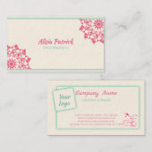 Pink Floral Mandela Visitekaartje (Voorkant / Achterkant)