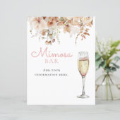 Pink Floral Mimosa Bar Champagne Menu Signe (Debout devant)