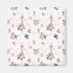 Pink Floral Minimaliste Aimant Parisien