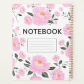 Pink Floral Notebook Cover | Elegant Rose Flower J (Dos)