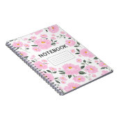 Pink Floral Notebook Cover | Elegant Rose Flower Notitieboek (Rechterzijde)