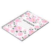 Pink Floral Notebook Cover | Elegant Rose Flower Notitieboek (Linkerzijde)