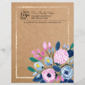 Pink Floral Or Kraft Papier papier Dépenses d'entr (Dos)