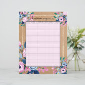 Pink Floral Or Kraft Papier papier Dépenses d'entr (Debout devant)