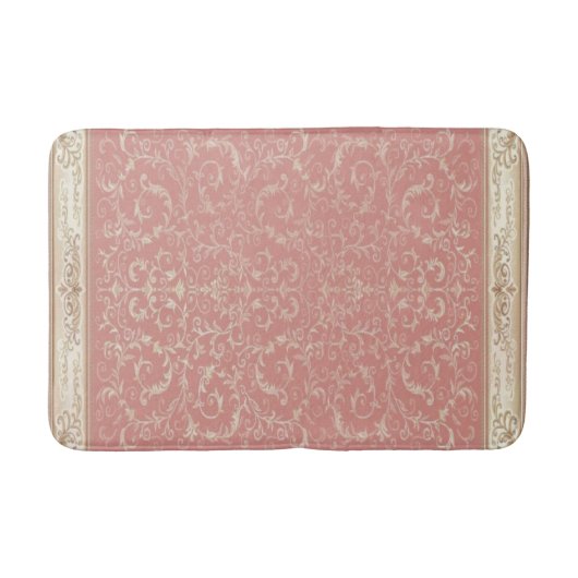 Pink Floral Oriental Pattern Badmat (Voorkant)