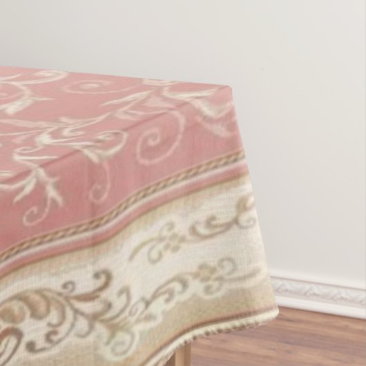 Pink Floral Oriental Pattern Tafelkleed (Voorbeeld)