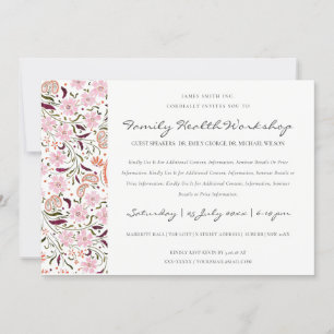 Pink Floral Paisley Motif Atelier Invitation de l'