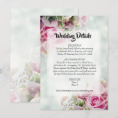Pink Floral Pastel Détails du Mariage Carte de boî (Devant / Derrière)