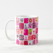 Pink Floral Patchwork Koffiemok (Links)