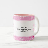 Pink Floral Patte Femme Règles Coupe Mug (Devant droit)