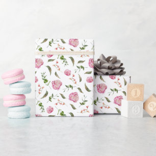 Pink Floral Pattern Wrapping Paper Cadeaupapier