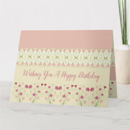 Pink Floral Patterned Kaart