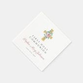 Pink Floral Peonies Cross First Community Servet (Hoek)