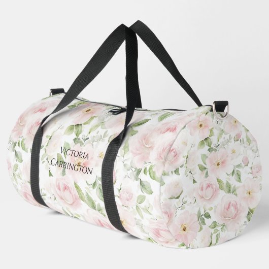 Pink Floral Personalized Elegant Vintage Plunjezak (Linkerhoek)