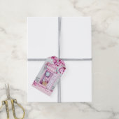 Pink Floral Phone Booth op maat Cadeaulabel (Met Touw)