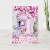 Pink Floral Phone Booth | Vriendschap Kaart (Voorkant)