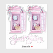 Pink Floral Phone Booth | Zoet 16 Sticker (Vel)