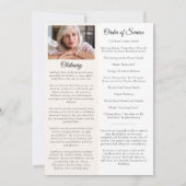 Pink Floral Photo Memorial Service Programme (Dos)