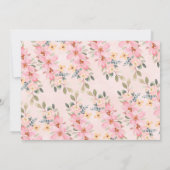 Pink Floral Photo Par tea Anniversaire Invitation (Dos)