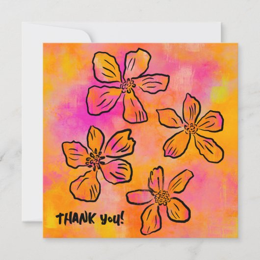 Pink Floral Pop "Thank you!" (Voorkant)