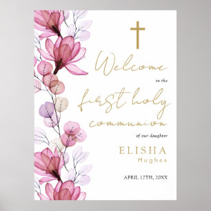 Pink Floral Première Affiche de bienvenue de la sa