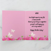 Pink Floral Princes Afro-Amerikaanse Moederdag Kaart (Binnen)