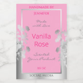 Pink Floral Produit Emballage Étiquette Argent Fra (Étiquettes simples)