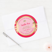 Pink Floral Produit Emballage Étiquette Gold Frame (Enveloppe)