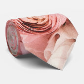 Pink Floral Professional Flowers Patroon Stropdas (Opgerold)