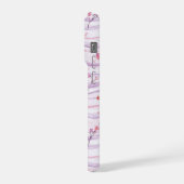 Pink Floral Purple Stripes Shell Pearl (Côté gauche)