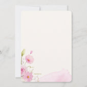 Pink Floral Religieuze Uitnodiging (Achterkant)