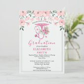 Pink Floral RN Nursing Graduation Invitation | BSN (Debout devant)