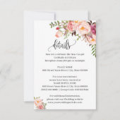 Pink Floral Romantique boho chic insert carte (Devant)