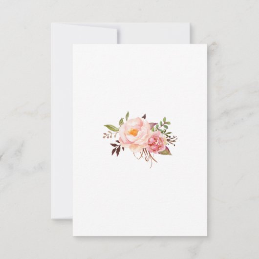 Pink Floral Romantique boho chic insert carte (Dos)