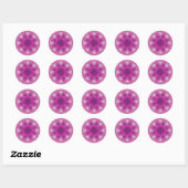 PINK FLORAL roze violet paars wit Ronde Sticker (Vel)