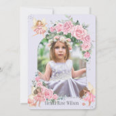 Pink Floral Rozen Fairies Arch Birthday Foto  Kaart (Achterkant)
