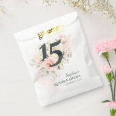 Pink Floral Rustic Quinceanera 15e verjaardag Bedankzakje (Gezegeld)