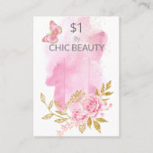 Pink Floral Savon Exemple de carte d'affichage du (Devant)