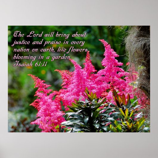 Pink Floral Scripting Verse Inspirerend Poster (Voorkant)