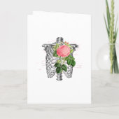 Pink Floral Skeleton Programme de mariage gothique (Dos)